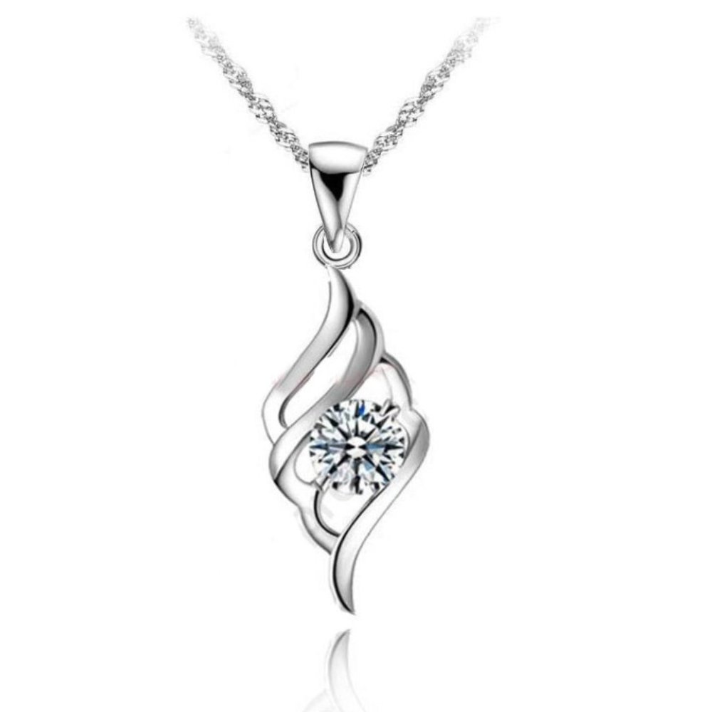 ❤️ 925 Sterling Silver Cute Spiral Earrings And Necklace Set Love Hoop - Picture 3 of 5